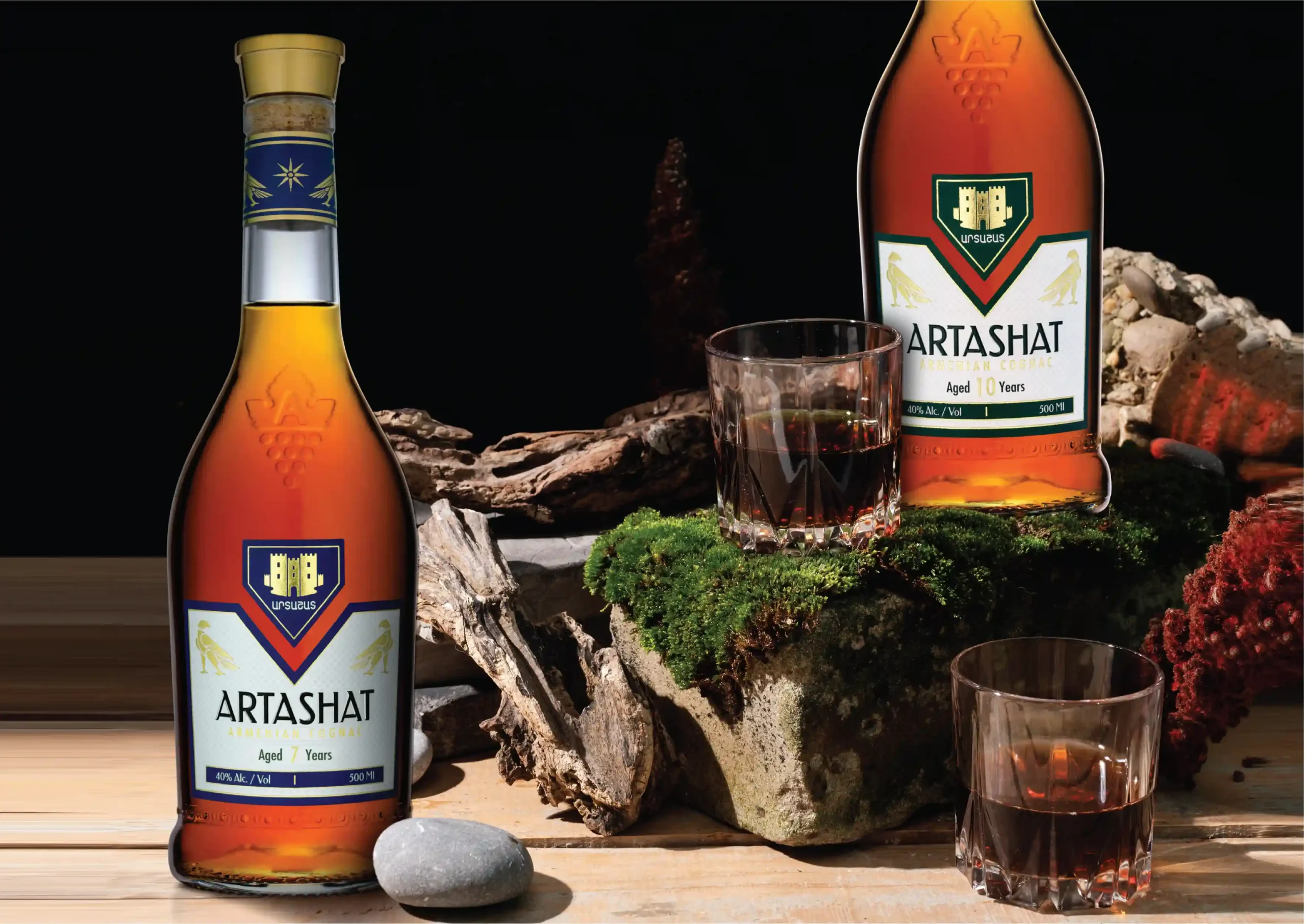 Product shot of Artashat Wine-Cognac Factory’s branded cognac